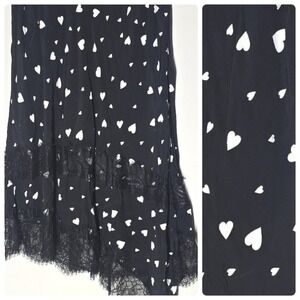 Romantic Heart Print Asymmetrical Lace Sheer Midi Skirt Essentiel Antwerp 4